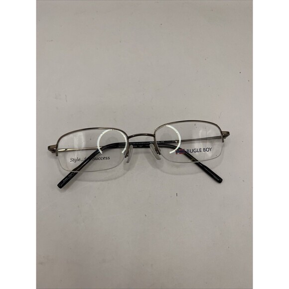 Bugle Boy Eyeglasses Eyewear 2002 Taupe HalfRim Demo Lens Brown 49-18-135 - Picture 3 of 7